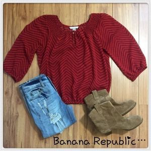 Banana Republic Boho 3/4 Sleeve Top sz Small